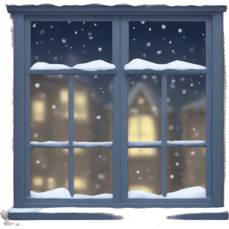 Snow night window emoji