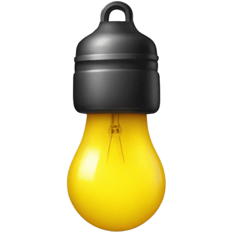 A yellow bulb serious emoji