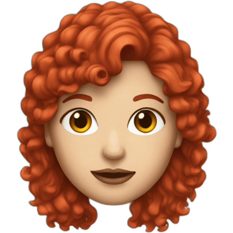 A female 80's rockstar with red hair emoji