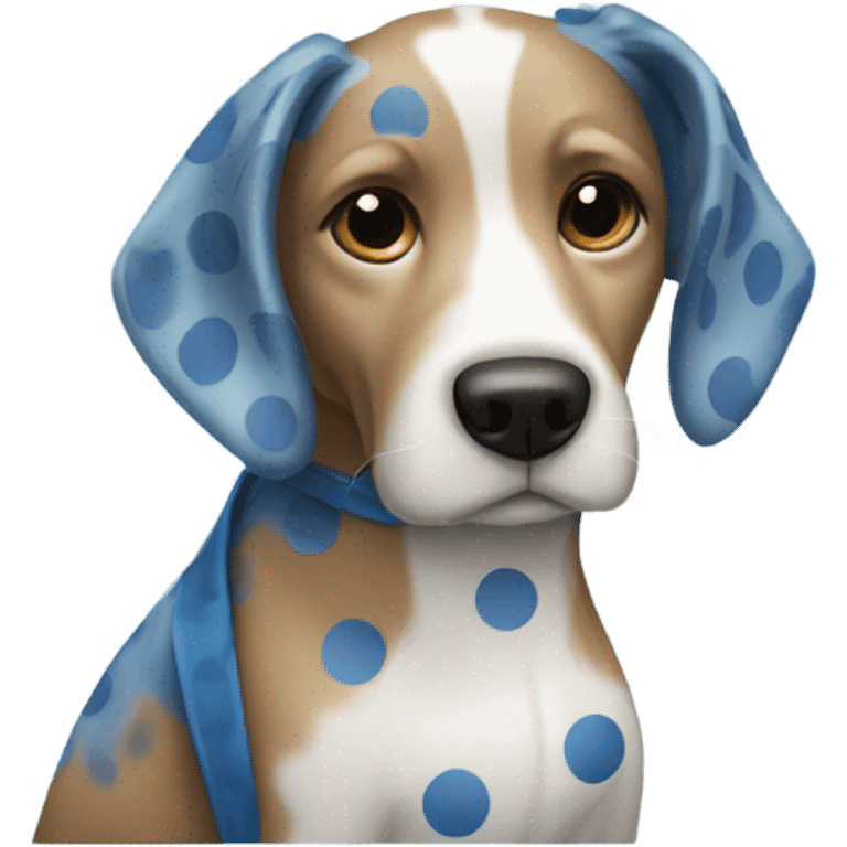 Blue sky dog with blue polka dots  emoji