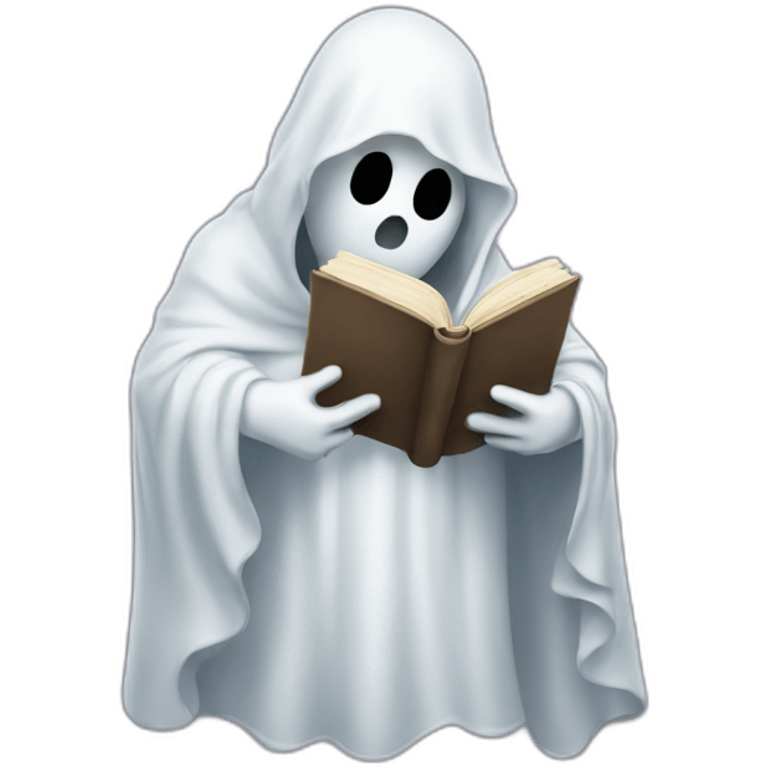 A ghost holding a book emoji