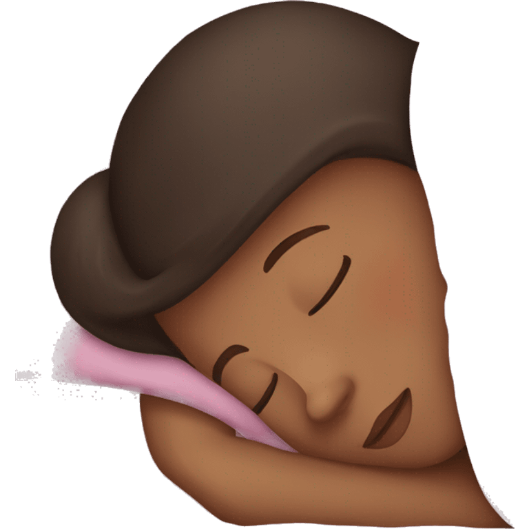 Brunette girl sleeping emoji