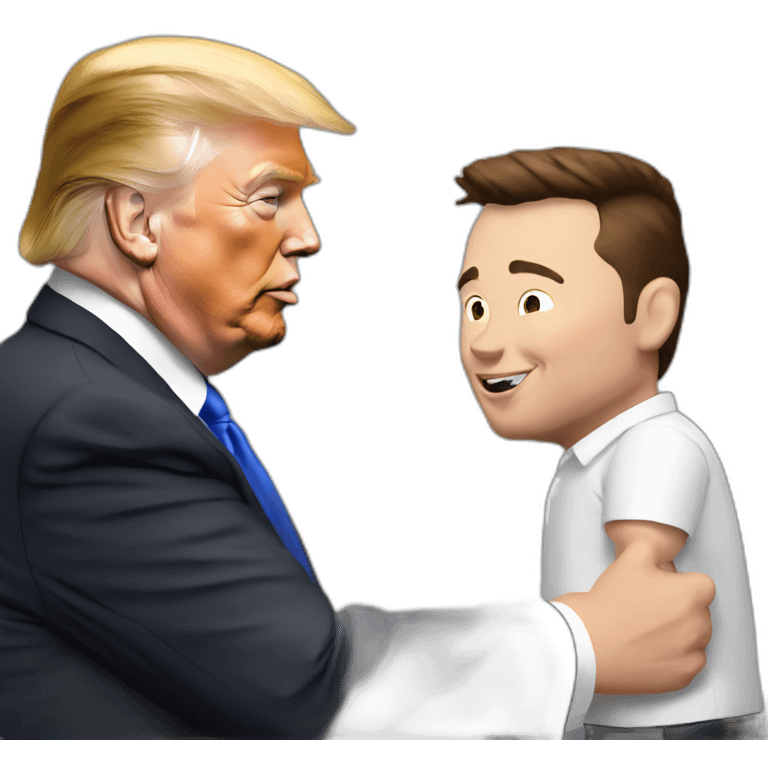 Elon Musk shaking Trump emoji