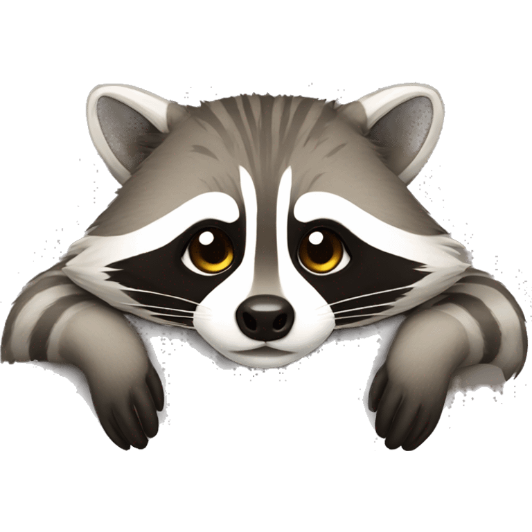 raccoon laying on back emoji