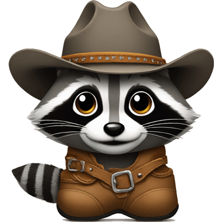 raccoon with cowboy boots emoji