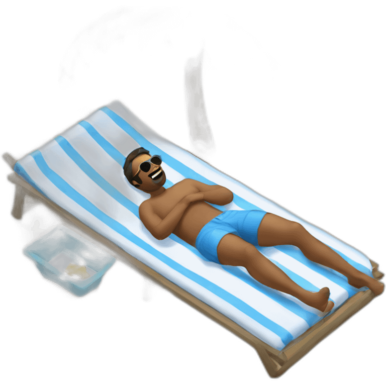 Create a person chilling in the beach, a man emoji