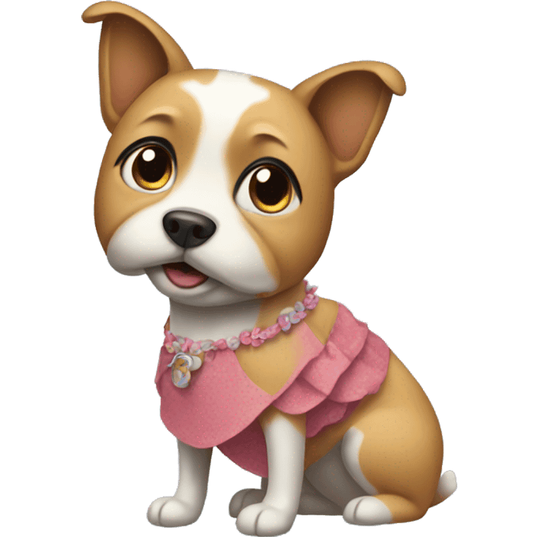 Dog wearing a dress emoji