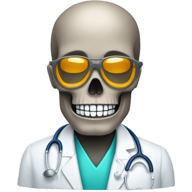 multi-colored skull that looks friendly like a 3D model a doctor would have in their office emoji