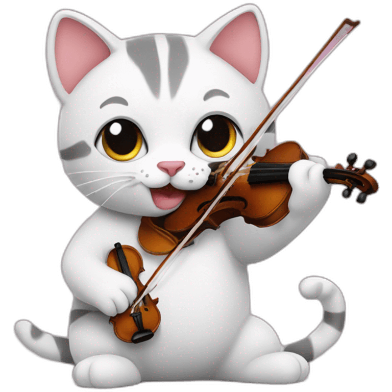 Cat playing violin emoji