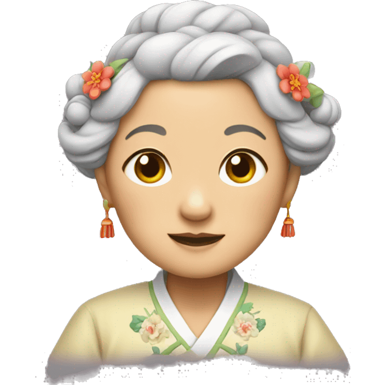 old chinese woman in traditional dress emoji