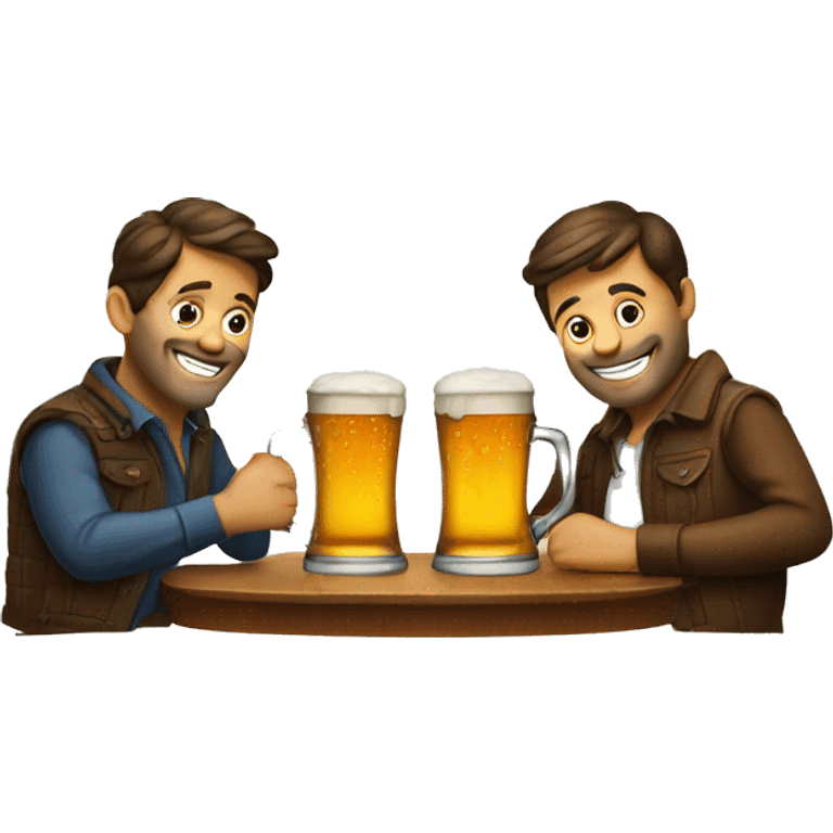 swiss friends in pub drinking beer emoji