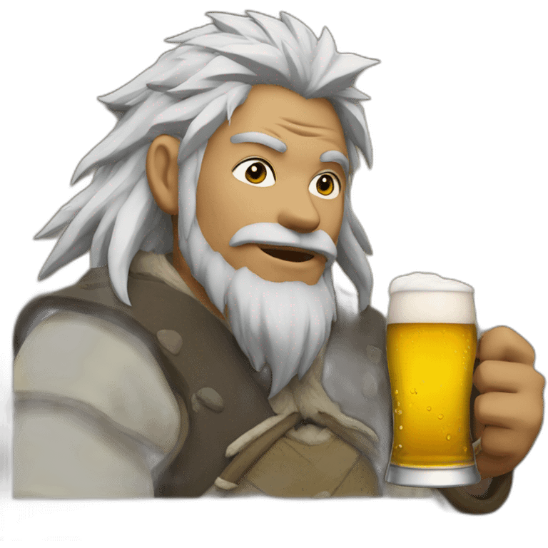 Jiraya drinking beer emoji