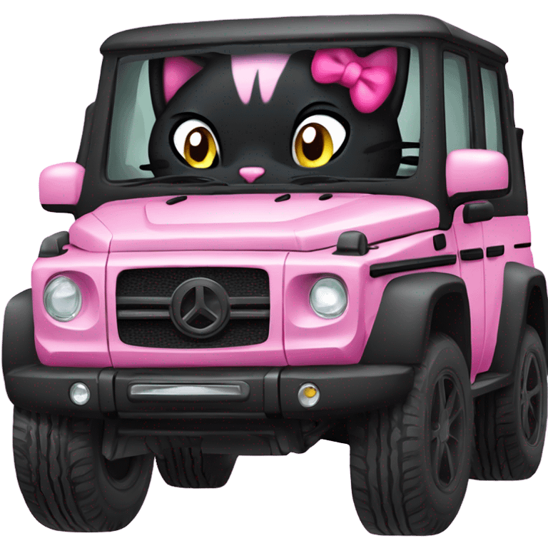 Hellos kitty kuromi on a g wagon emoji