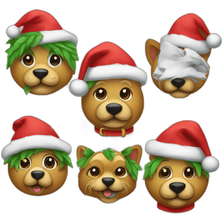 Mascotas en navidad  emoji