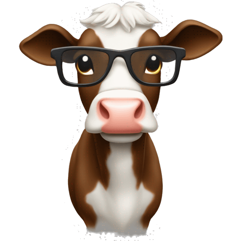 Vaca con lentes  emoji