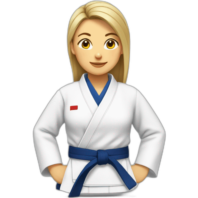 mujer en clase de judo emoji