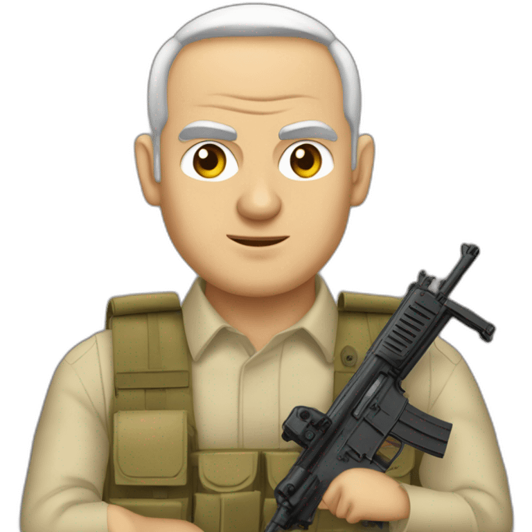 benyamin netanyahou qui tient une arme emoji