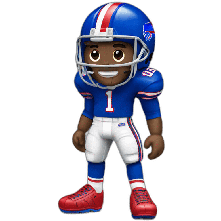 buffalo bills quarterback with striped socks emoji