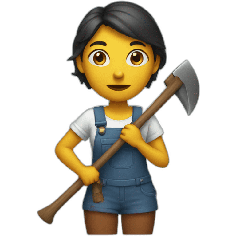 A woman with an ax emoji