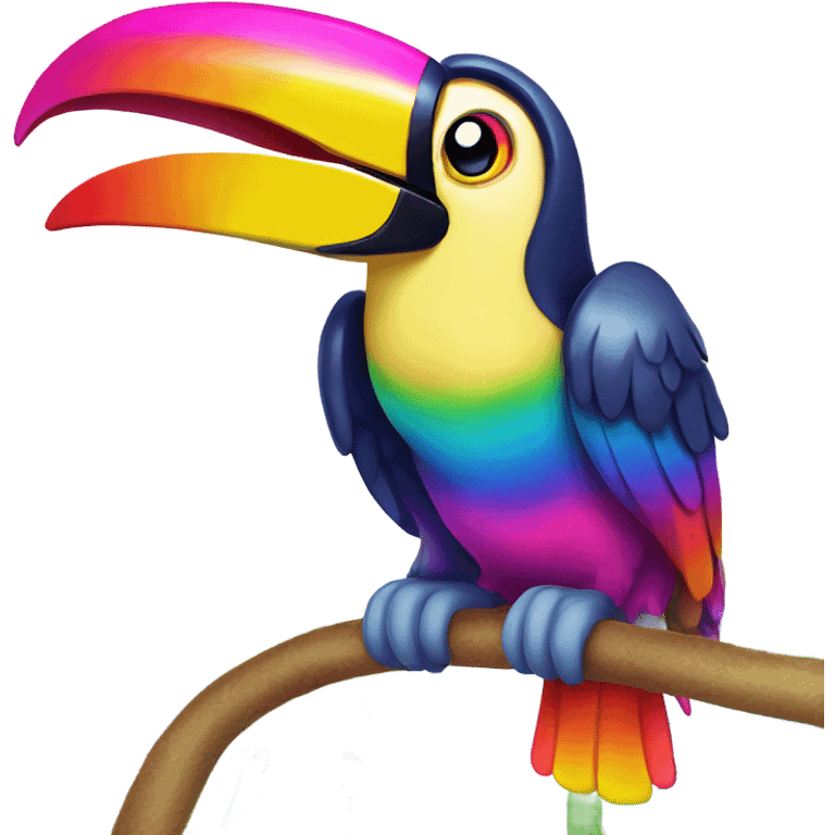 Lisa Frank rainbow toucan  emoji