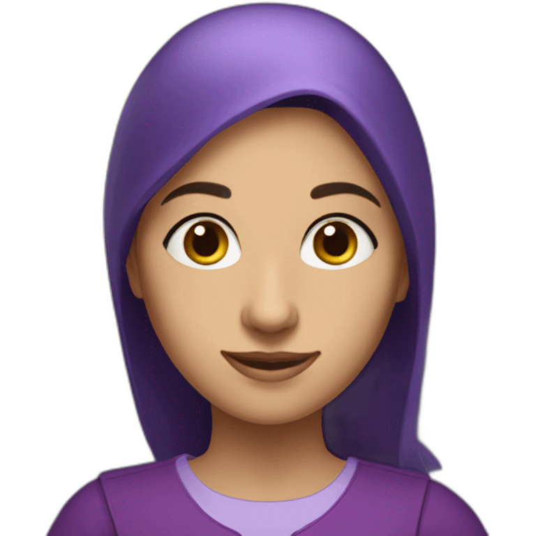 Armenian women with the purple clothes reading book and looking at camera and smiling  emoji