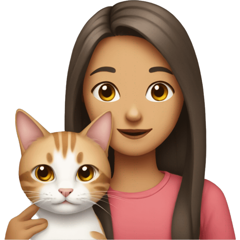 Cat with girl  emoji