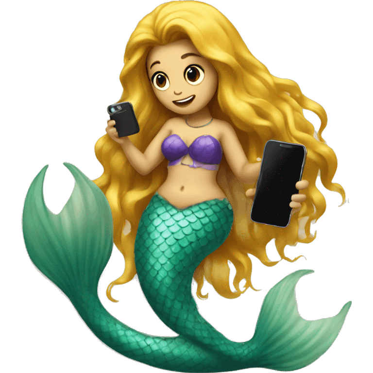 mermaid with phone emoji