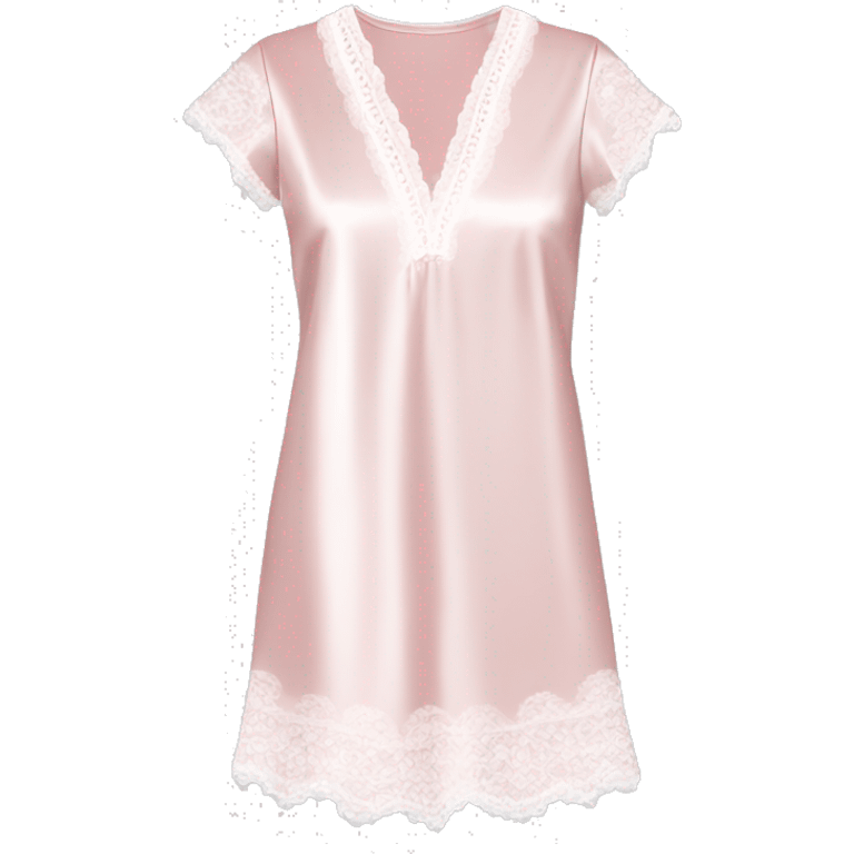 Light pink and white Lace satin pajama dress emoji