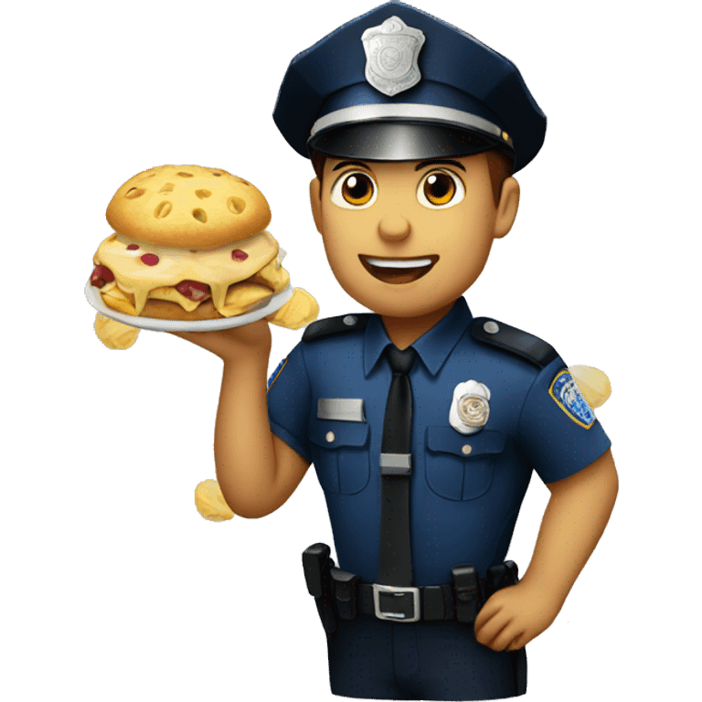 very large police officer eating emoji