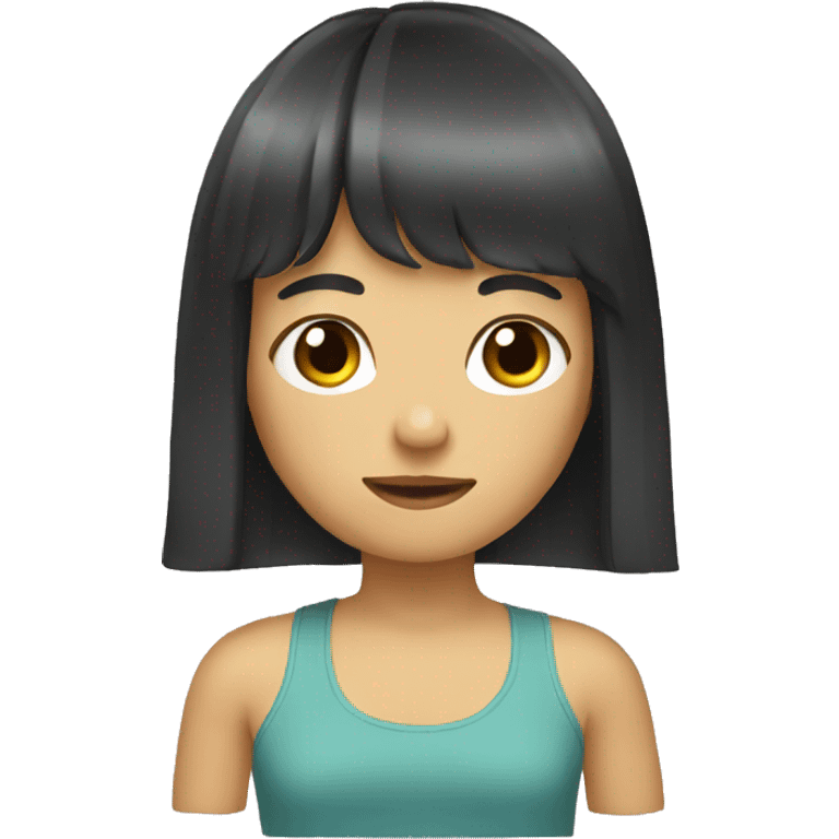 Long hair with bangs emoji