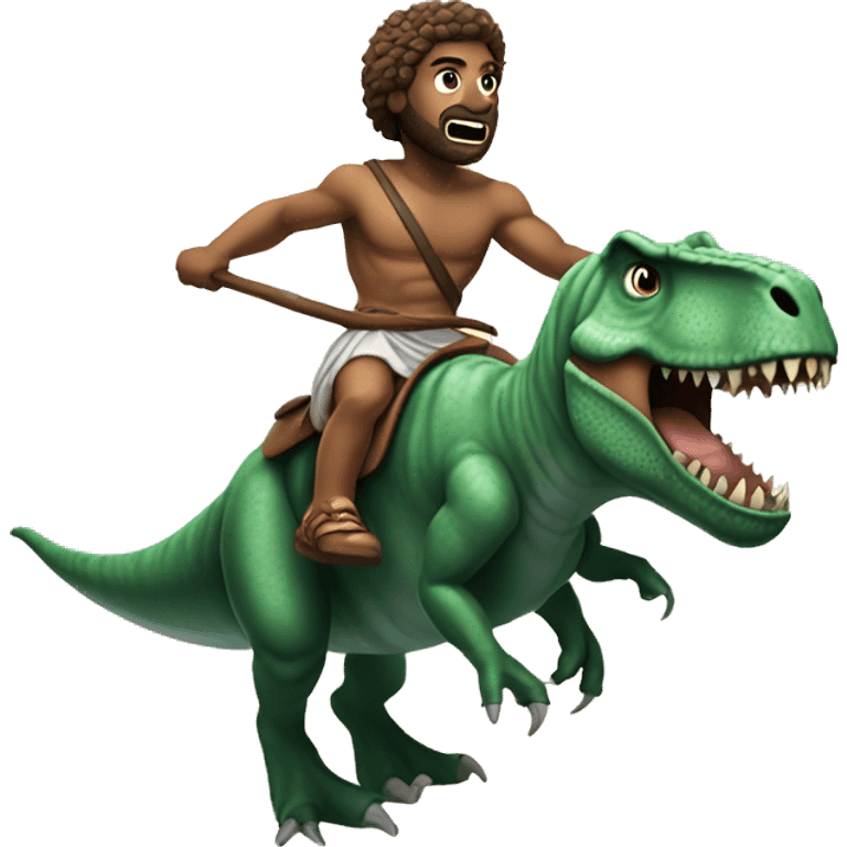 a greek god riding a t-rex emoji