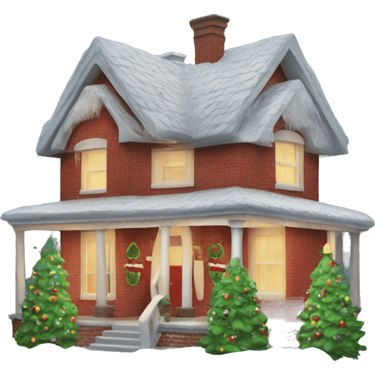 Realistic Christmas house emoji