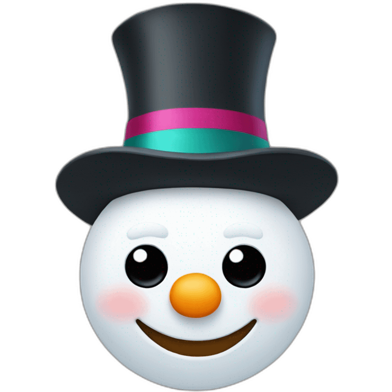 snowman with New Year's hat emoji