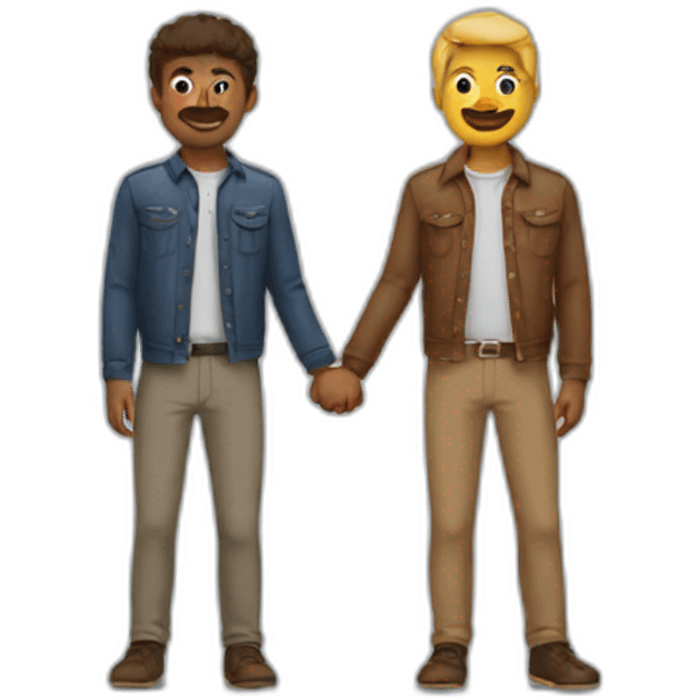 two men holding hands emoji