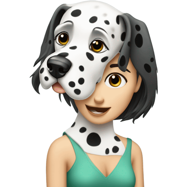 Dalmatian-with-cute-woman emoji