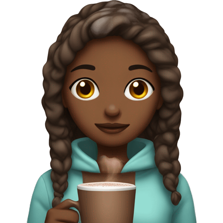 Girl with hot chocolate emoji