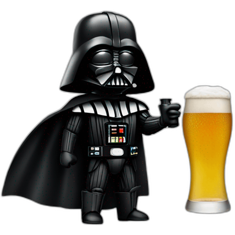 darth vader with beer emoji