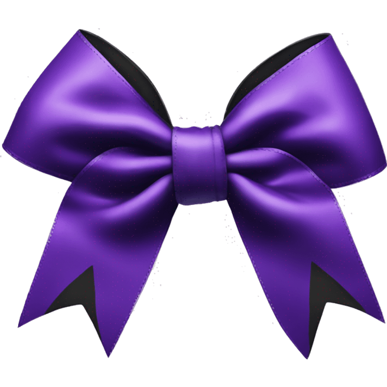 purple cheer bow with black kisses emoji