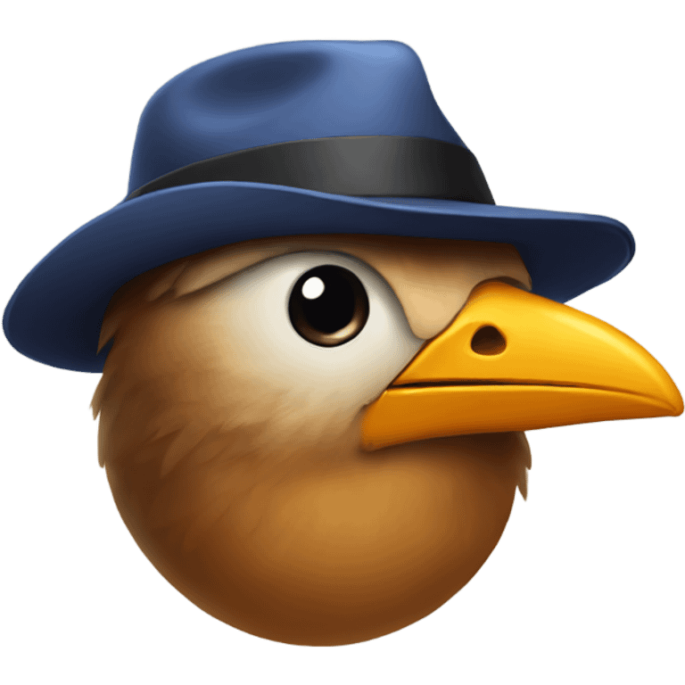 Bird wearing a hat emoji