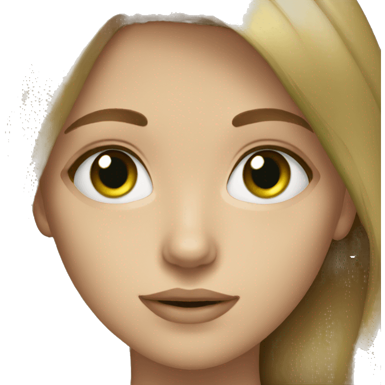 light brown hair green eyes teen girl emoji