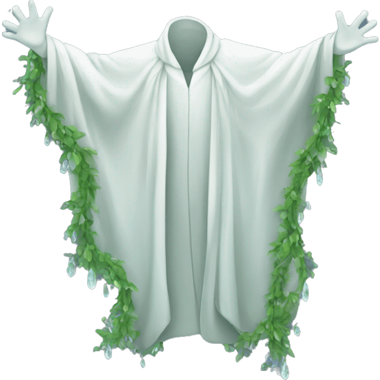 empty white crystal magical robes covered with vines emoji