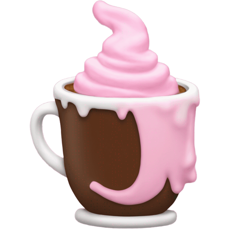 Pink hot cocoa mug  emoji