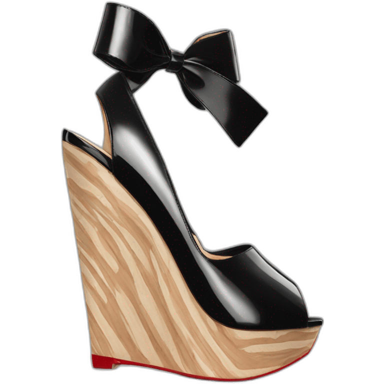 WEDGE LOUBOUTIN black PATENT emoji