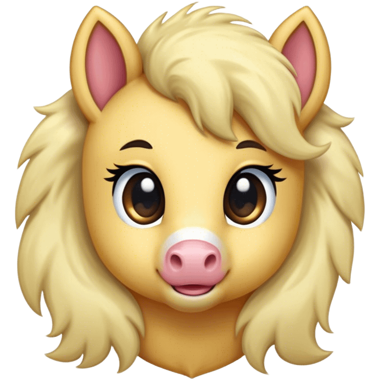 closeup cute pony emoji