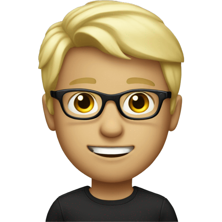 blond boy with black glasses emoji