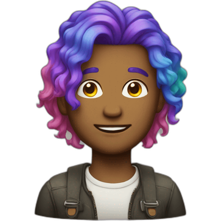 man with rainbow hair emoji