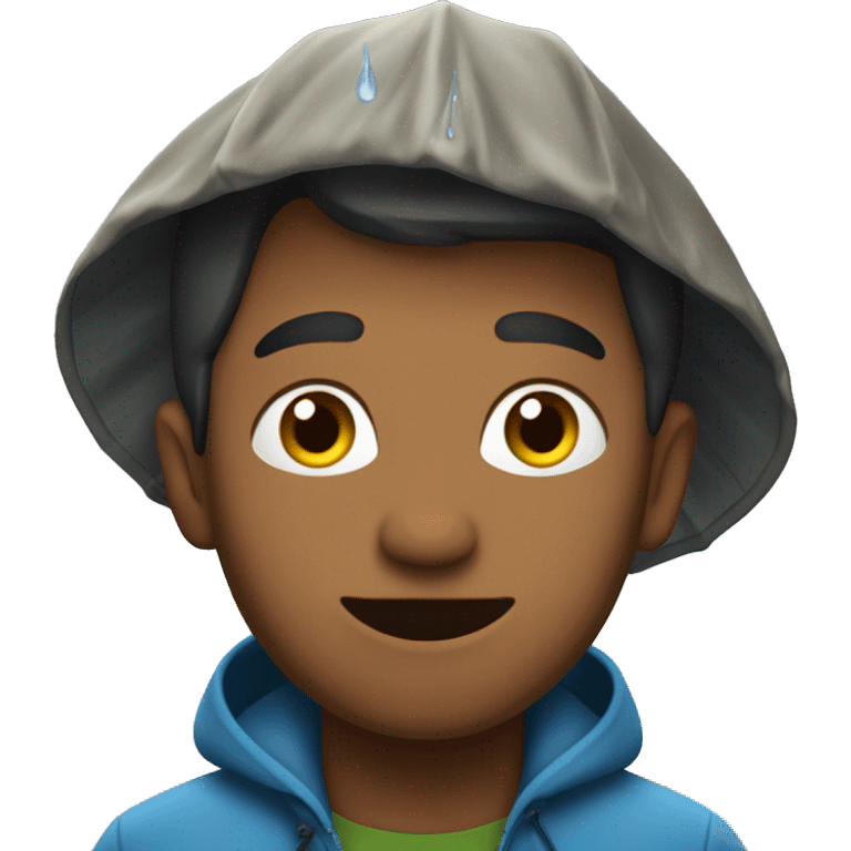 un hommes sous la pluie  emoji