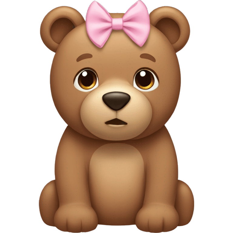 Light brown bear with light pink bows emoji