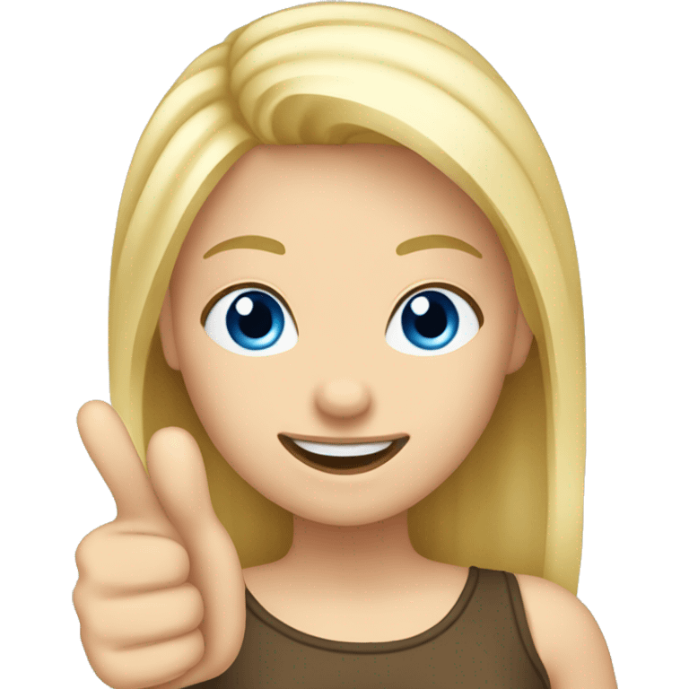 blonde hair blue eyes girl thumbs up  emoji