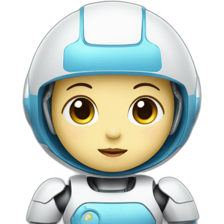 cute baby robot with doremon emoji